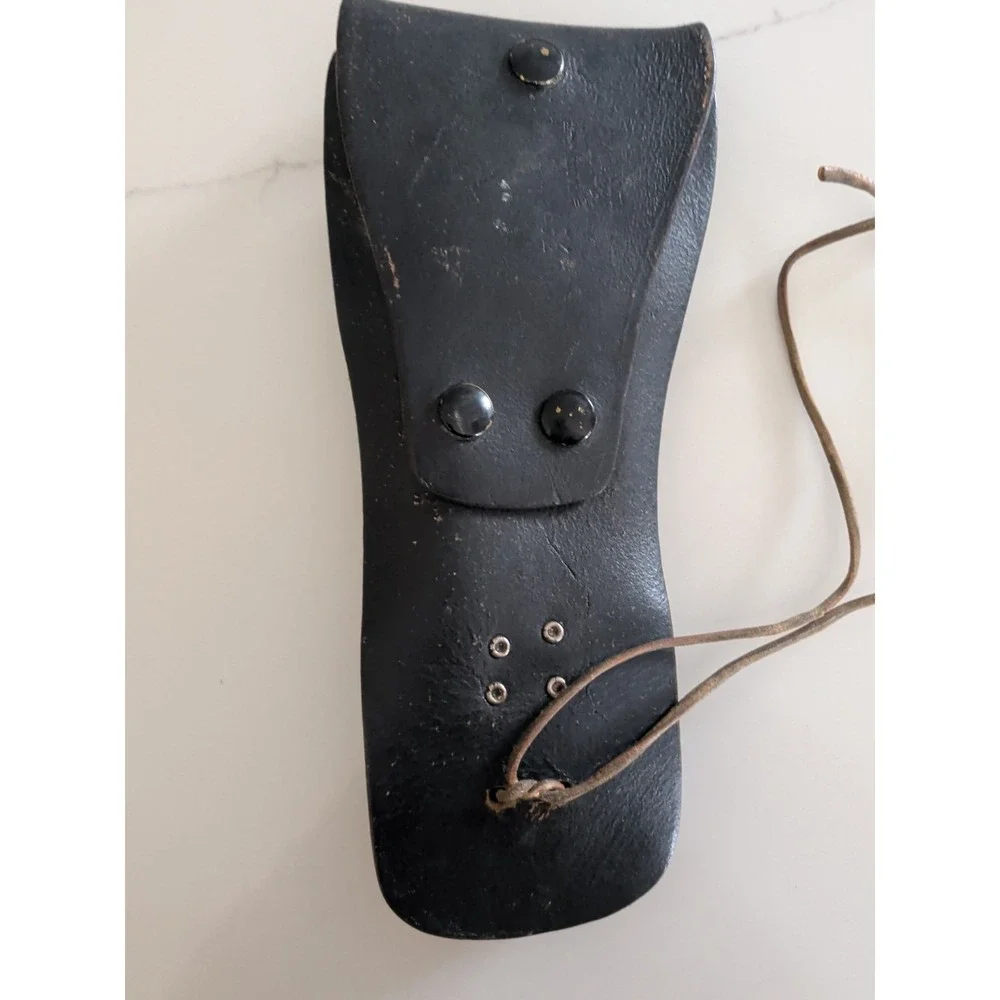 Vintage Black Leather Pistol Holster